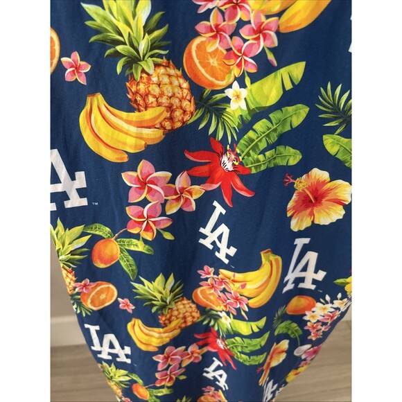 Los Angeles Dodgers MLB Hawaiian Floral Fruits Logo Shirt Men's Size Large - Picture 9 of 16